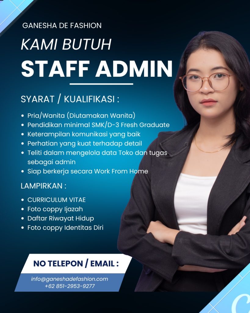 loker admin ganesha de fashion